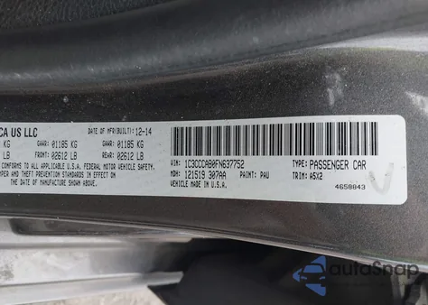 2015 Chrysler 200 Limited from USA, damaged, VIN 1C3CCCAB0FN637752